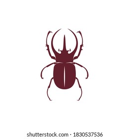 horned beetle vector illustration, simple and creative design 