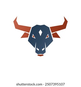 Cabeza de toro con cuernos elemento animal emblema antiguo. Elemento de diseño de Vector heráldico. Etiqueta de estilo retro, logotipo heráldico.