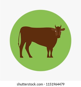 horned bull icon symbol ox icon vector silhouette. angry cow cartoon & horn symbol flat design. fight or power sign isolated. furious taurus. angry bullfighter waiting & ready to storm & attack