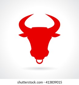 Horned bull icon vector illustration isolated on white background