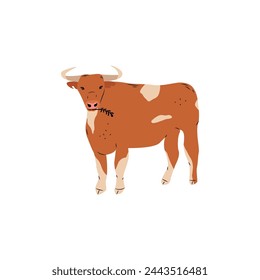 Horned Cattle Icon Vector Design.