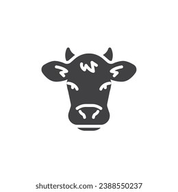 Horned cow vector icon. filled flat sign for mobile concept and web design. Cow head glyph icon. Farm livestock symbol, logo illustration. Vector graphics