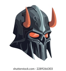 Horned devil helmet costume icon isolated