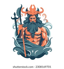 Horned devil mascot evil character icon isolated