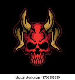 horned devil skull for commercial use