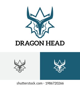 Horned Dragon Head Game Strong Logo Symbol