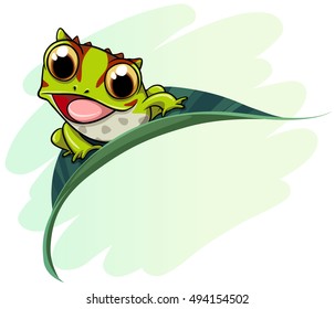 horned frog cartoon vector illustration