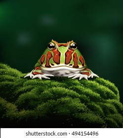 horned frog realistic vector illustration