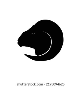 horned goat head logo vector template