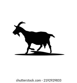 horned goat logo vector template