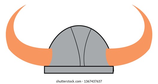 Horned helmet associated with the Viking warrior costume vector color drawing or illustration 