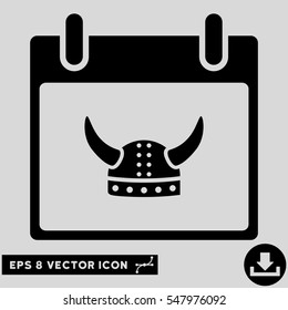 Horned Helmet Calendar Day icon. Vector EPS illustration style is flat iconic symbol, black color.