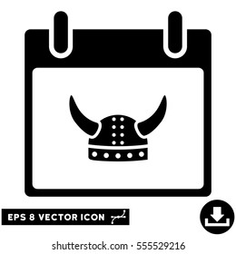 Horned Helmet Calendar Day icon. Vector EPS illustration style is flat iconic symbol, black color.