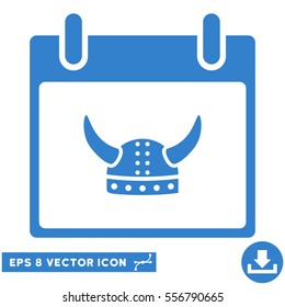 Horned Helmet Calendar Day icon. Vector EPS illustration style is flat iconic symbol, cobalt color.