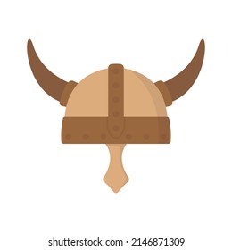 Horned helmet icon. Color silhouette. Front view. Vector simple flat graphic illustration. Isolated object on a white background. Isolate.