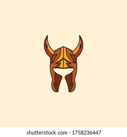 Horned helmet logo design vector illustration abstract