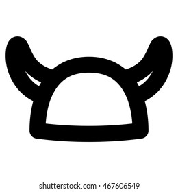 Horned Helmet vector icon. Style is linear flat icon symbol, black color, white background.