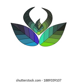 Horned Leaf Logo Design Vector Template