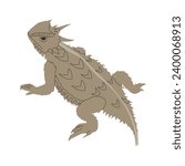 horned lizard species wild nature animal harmless reptile with tailed and horny camouflage creature