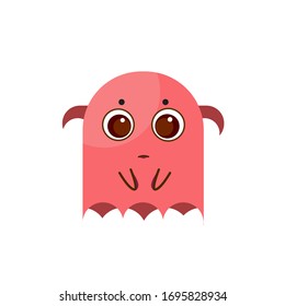Horned mascot vector monster is sad and disappointed