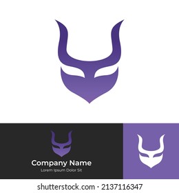 Horned mask logo perfect for branding visual identity and business