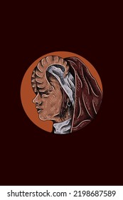 Ilustración vectorial de monja
