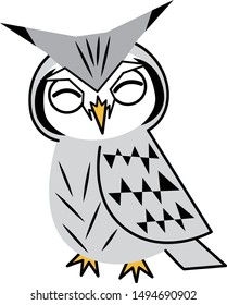 Horned owl Konohazuku
vector illustration cartoon