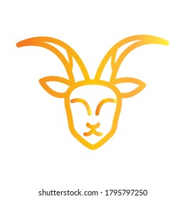 Horned Ram Head Animal Over White Stock Vector (Royalty Free) 1795797250