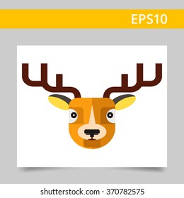 Horned reindeer head