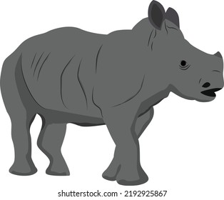 Horned Rhino With Transparent Background