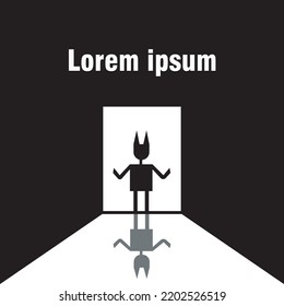 the horned robot that appears from the glowing door