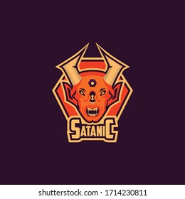 Horned Satan/Devil mascot logo for esport or gaming.