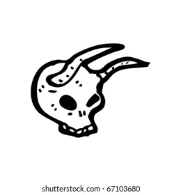 horned skull cartoon