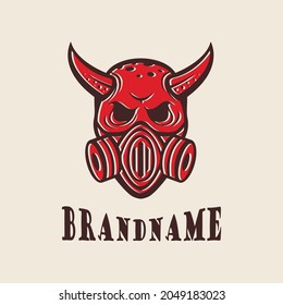 Horned skull logo, suitable for business logos, brands, teams, communities or whatever.