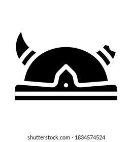horned viking helmet glyph icon vector. horned viking helmet sign. isolated contour symbol black illustration