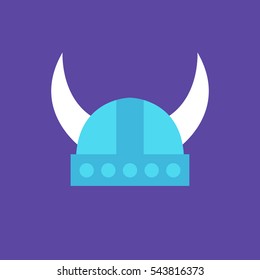 Horned Viking Helmet Icon. Vector Illustration