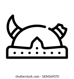 horned viking helmet line icon vector. horned viking helmet sign. isolated contour symbol black illustration