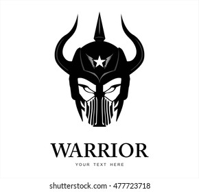 horned warrior head .Biker Head