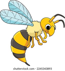 Hornet Animal Cartoon Colored Clipart Illustration