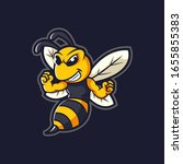 Hornet Bee Mascot Cartoon Logo Illustration