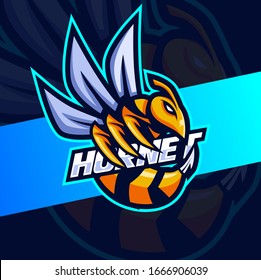 Hornet bee mascot esport logo design