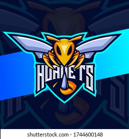 hornet bee mascot esport logo design