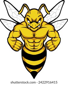 hornet bee mascot logo isolated