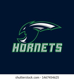hornet bee mascot logo. Vector logo illustration.