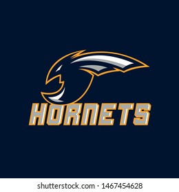 hornet bee mascot logo. Vector logo illustration.