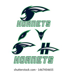 hornet bee mascot logo. Vector logo illustration.