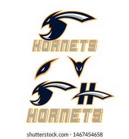 hornet bee mascot logo. Vector logo illustration.