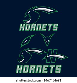 hornet bee mascot logo. Vector logo illustration.