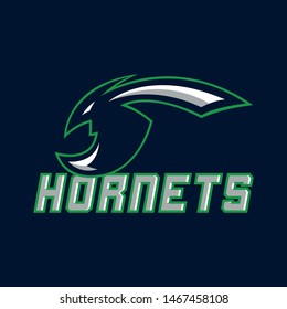 Hornet bee mascot logo. Vector logo illustration.