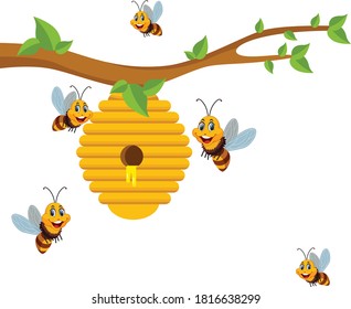 Hornet cartoon vector art and illustration